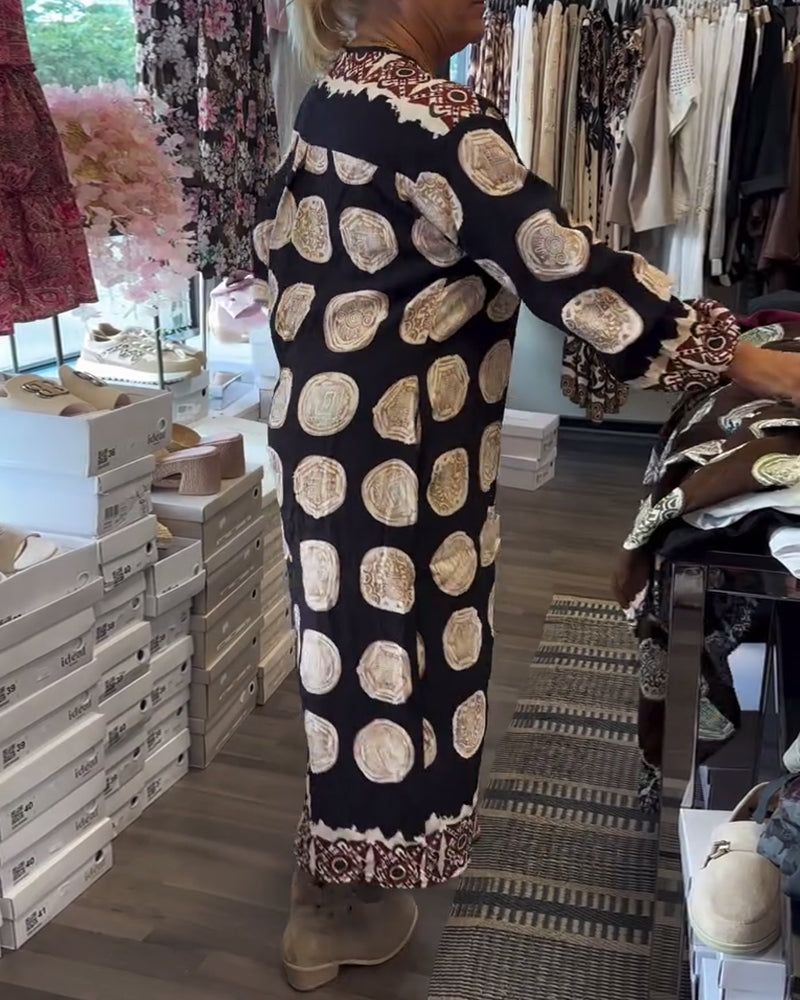 Marlowe™ | Women’s Long Sleeve Scoop Neck Printed Dress