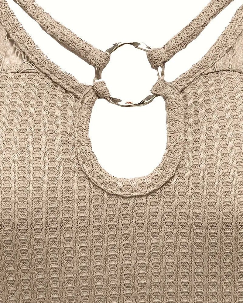 Lumi™ | Women’s Knitted T-Shirt with Lace Panel