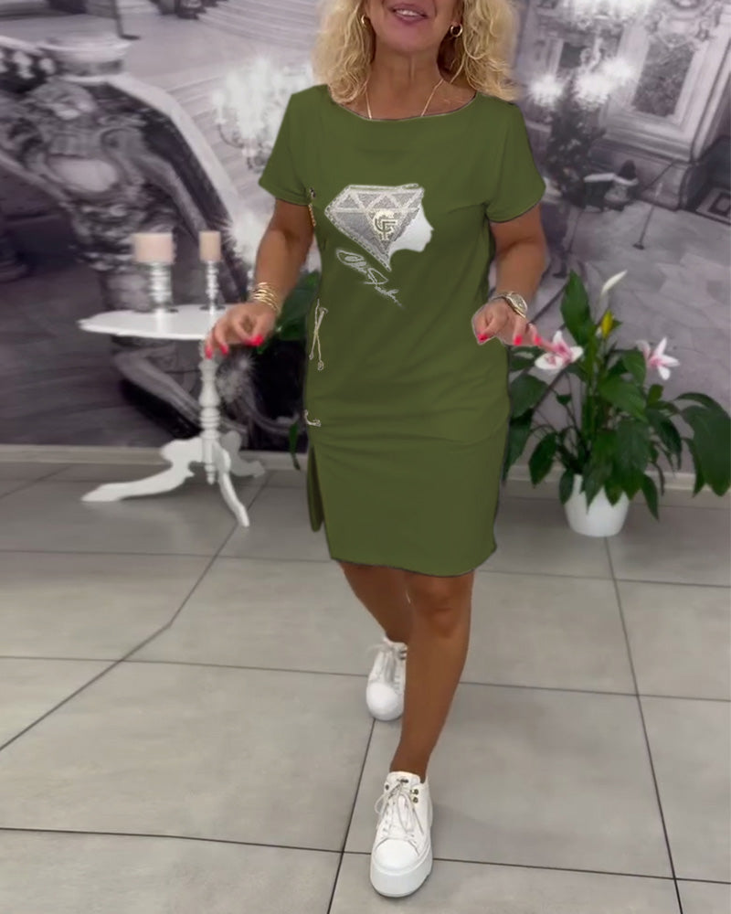 Liora™ | Women’s Printed Bodycon Dress with Slit