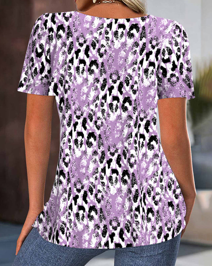 Vivi™ | Women’s Printed Round Neck Short Sleeve T-Shirt