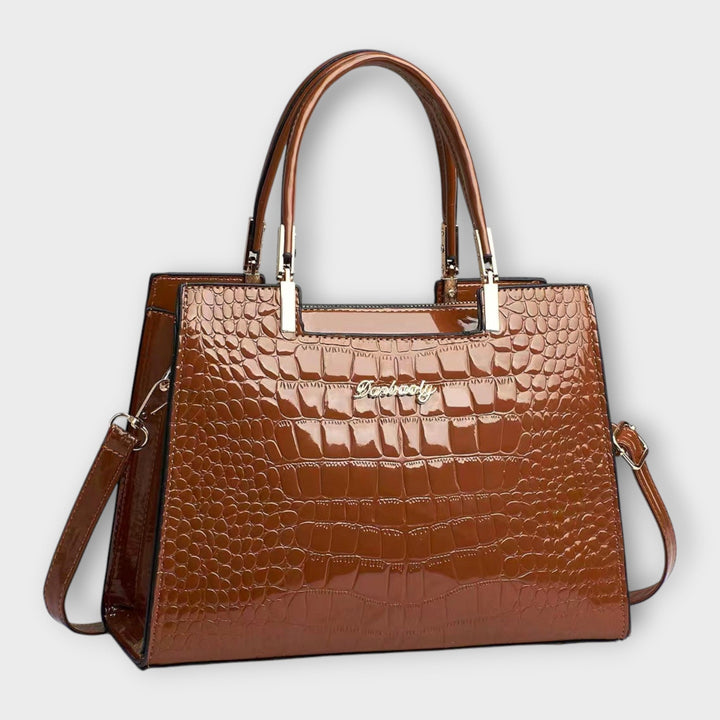 TARA | GLOSSY CROC-EFFECT HANDBAG