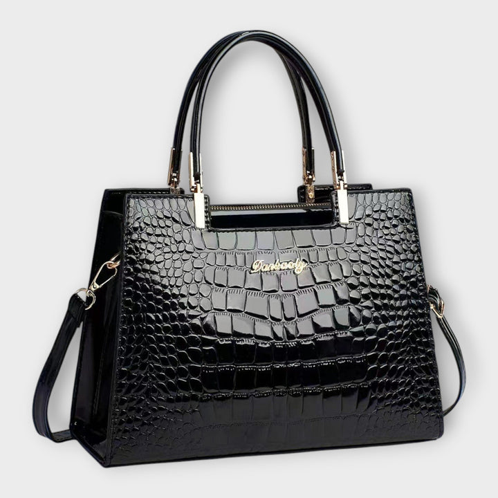 TARA | GLOSSY CROC-EFFECT HANDBAG