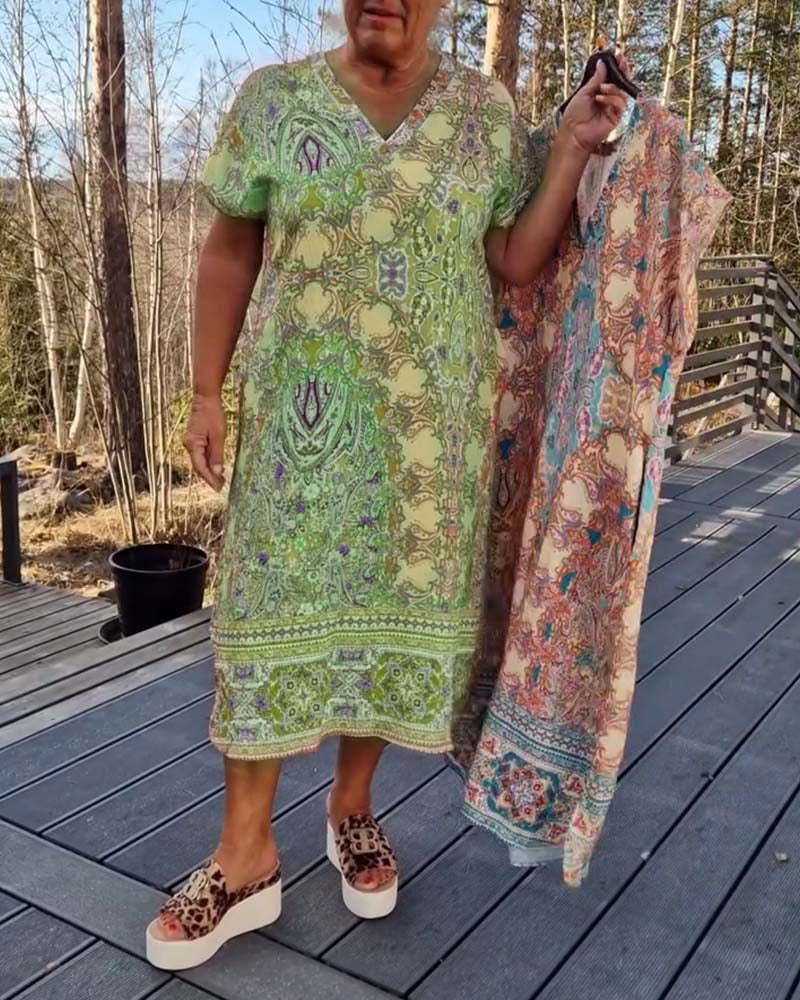 Orla | Ailina – Printed V-neck Dress