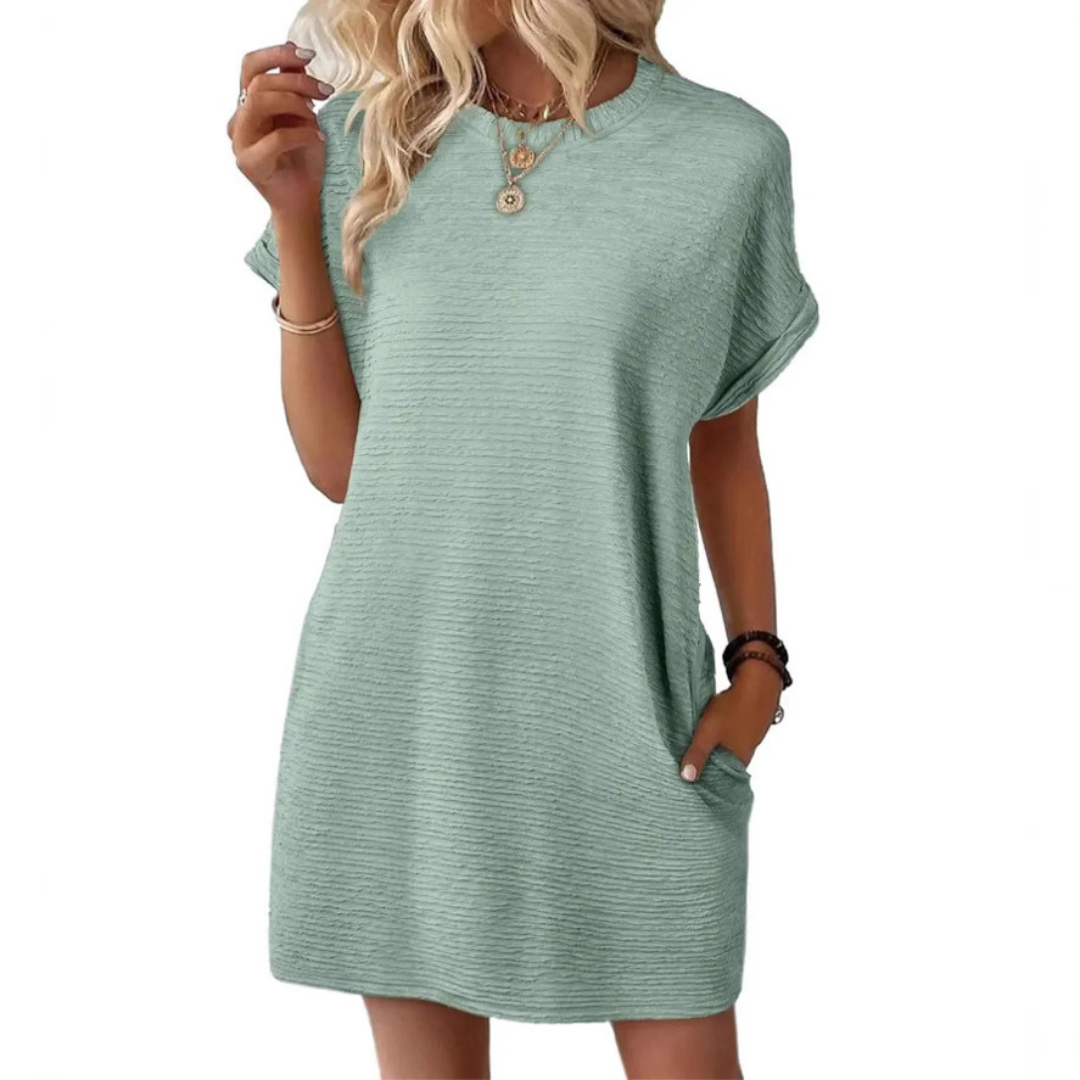 LIADAN | CASUAL MINIMALIST ROUND NECK SUMMER DRESS