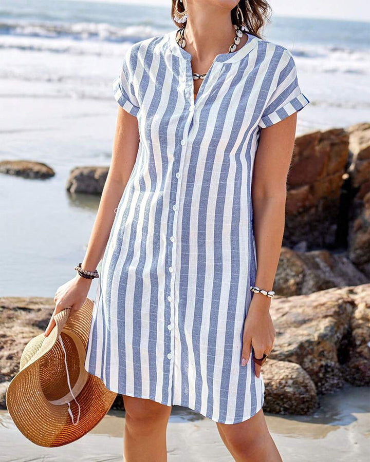 Marthe | Elegant Striped Shirt Dress