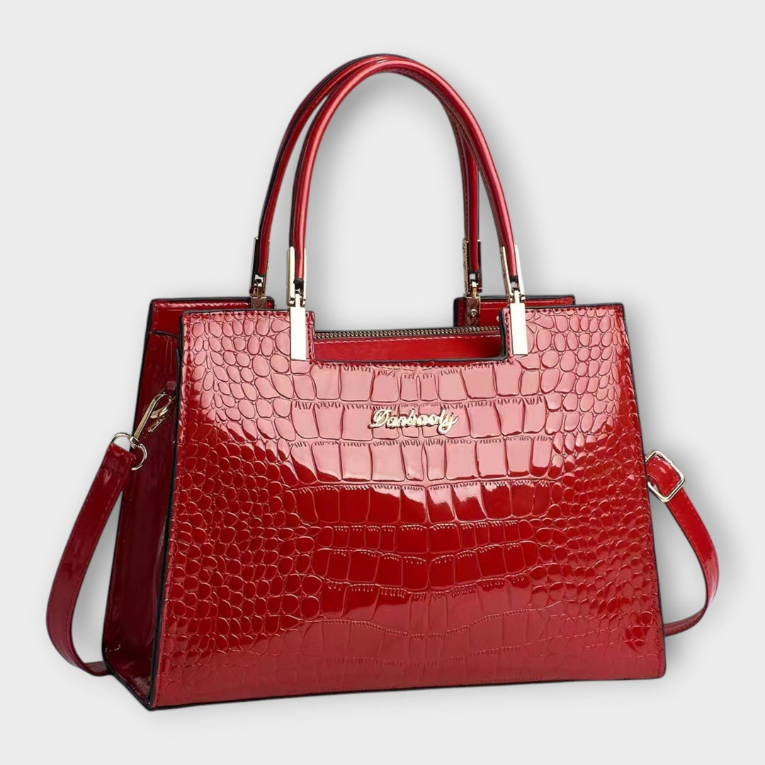 TARA | GLOSSY CROC-EFFECT HANDBAG