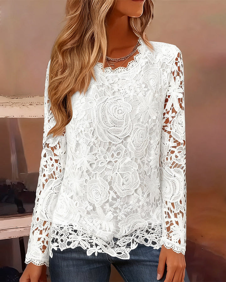 BRIDGET | ELEGANT LONG SLEEVE LACE TOP