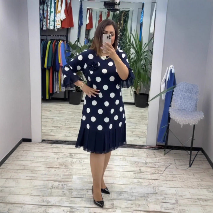 Ríonach | PLEATED POLKA DOT DRESS