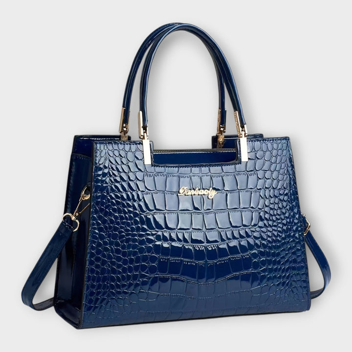 TARA | GLOSSY CROC-EFFECT HANDBAG