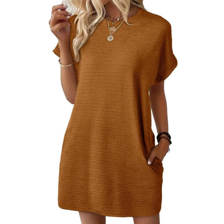 LIADAN | CASUAL MINIMALIST ROUND NECK SUMMER DRESS