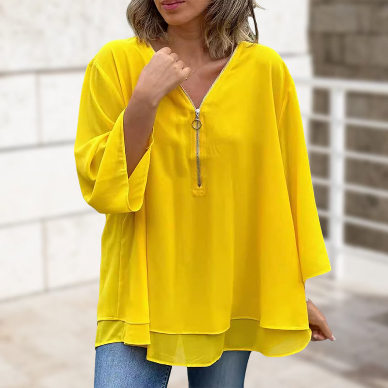 Selindra | Stylish V-Neck Flowy Top