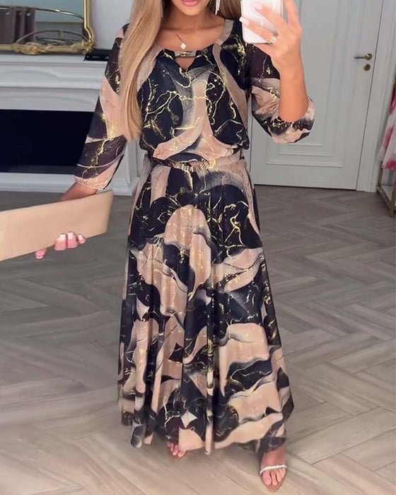 CHARLIZE | PRINTED CHIFFON DRESS