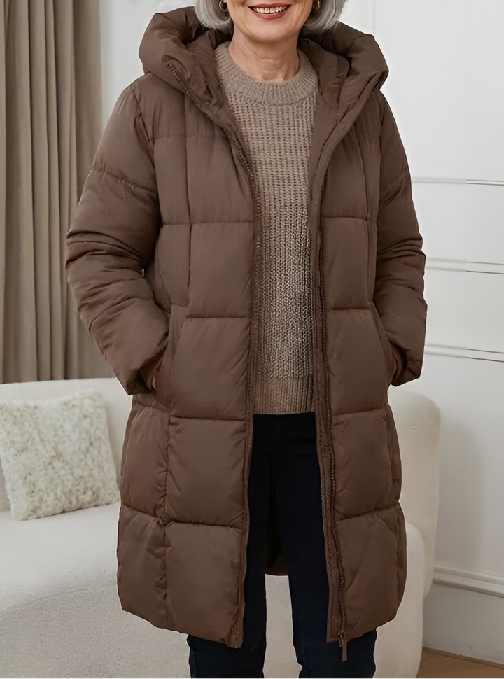 SAOIRSE | HOODED LONGLINE PUFFER COAT