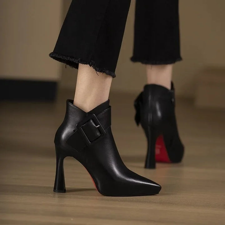 AOIBHIN | BUCKLE ANKLE BOOTS