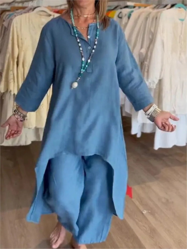 MAEVE | RELAXED TUNIC AND TROUSERS SET