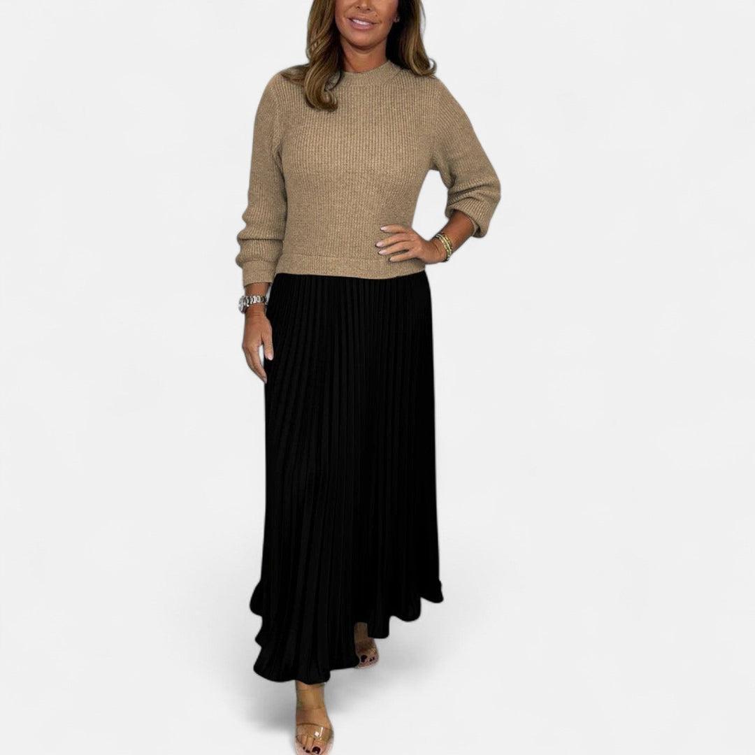 Aveline | Flowing Pleated Maxi Skirt