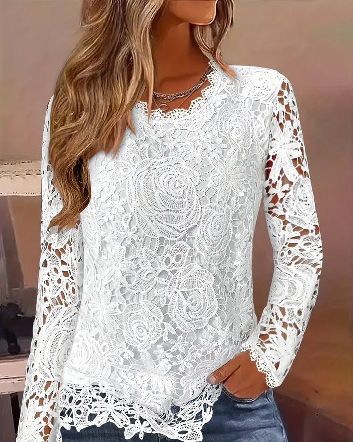 BRIDGET | ELEGANT LONG SLEEVE LACE TOP