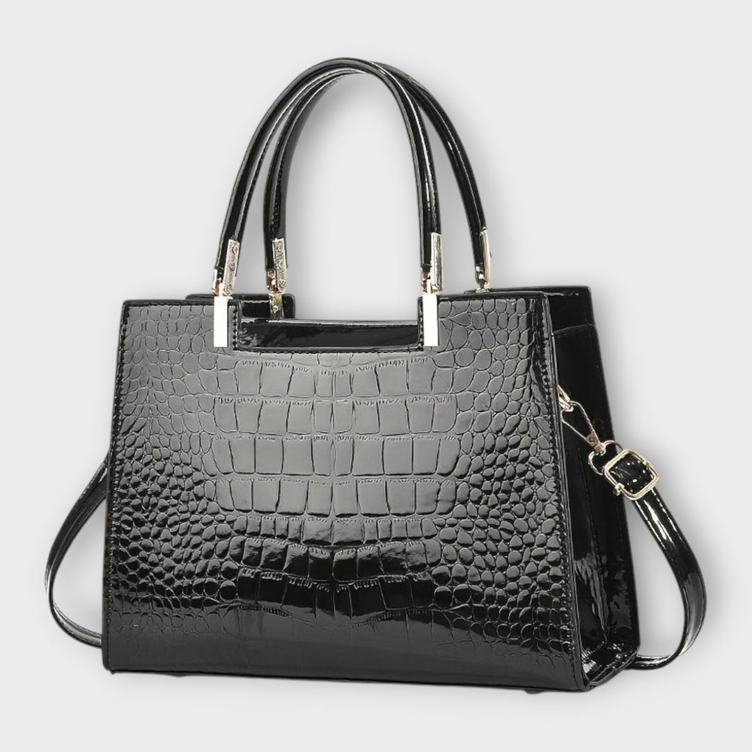 TARA | GLOSSY CROC-EFFECT HANDBAG