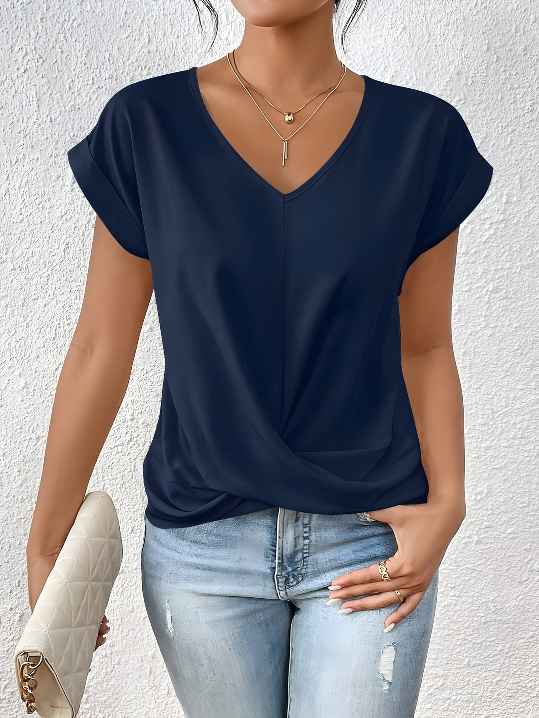 Maia | Twist Front V-Neck Top