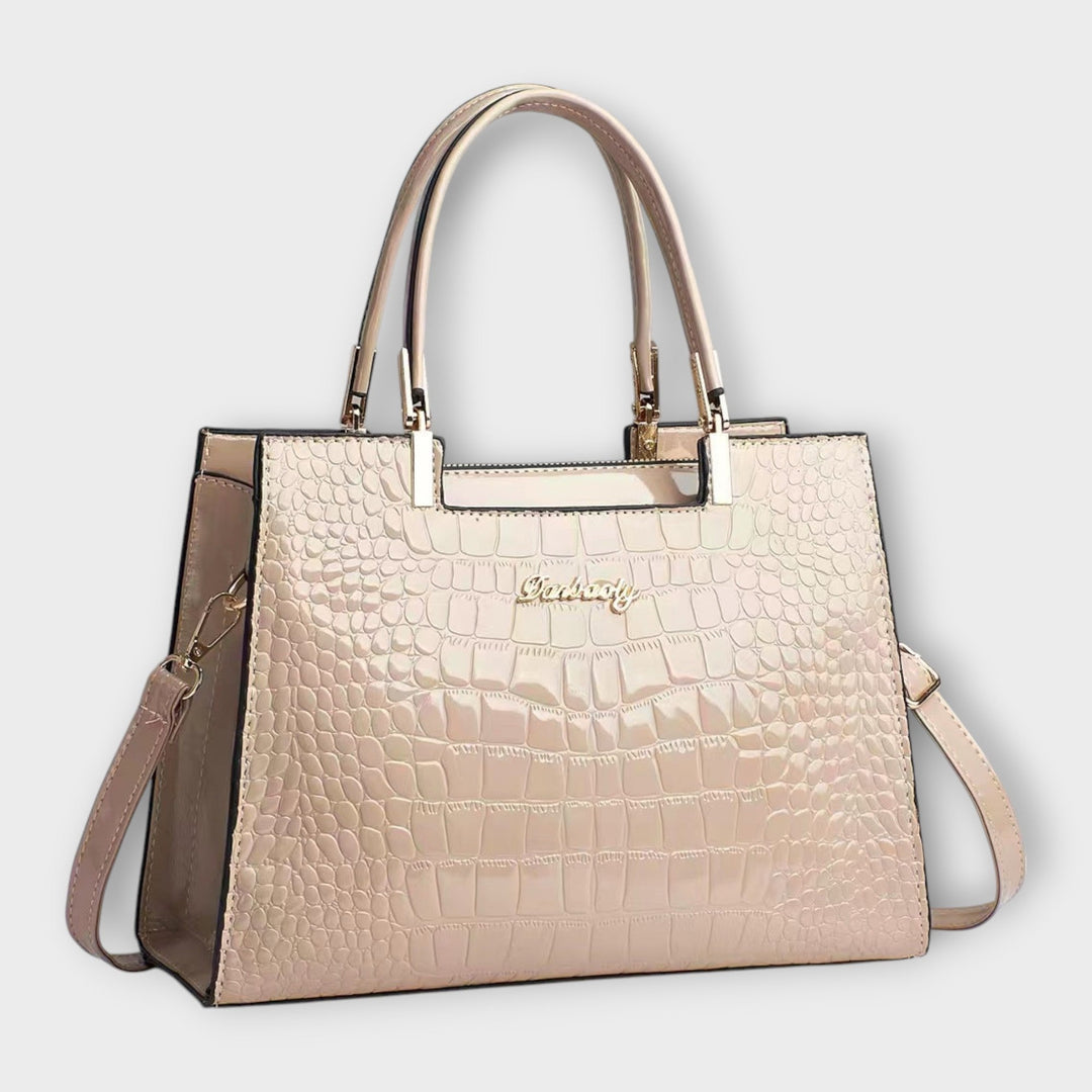 TARA | GLOSSY CROC-EFFECT HANDBAG