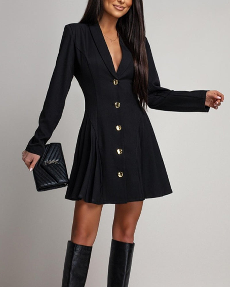 Rhea™ | Women’s Slim Fit Blazer Dress with Metal Buckle