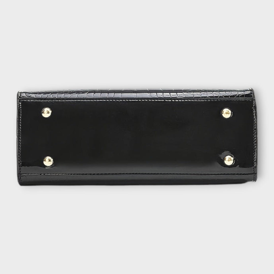 TARA | GLOSSY CROC-EFFECT HANDBAG