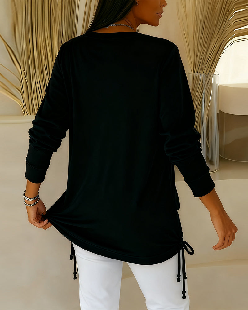 Dina™ | Women’s Contrast Sequin Top with Faux Two-Piece Look