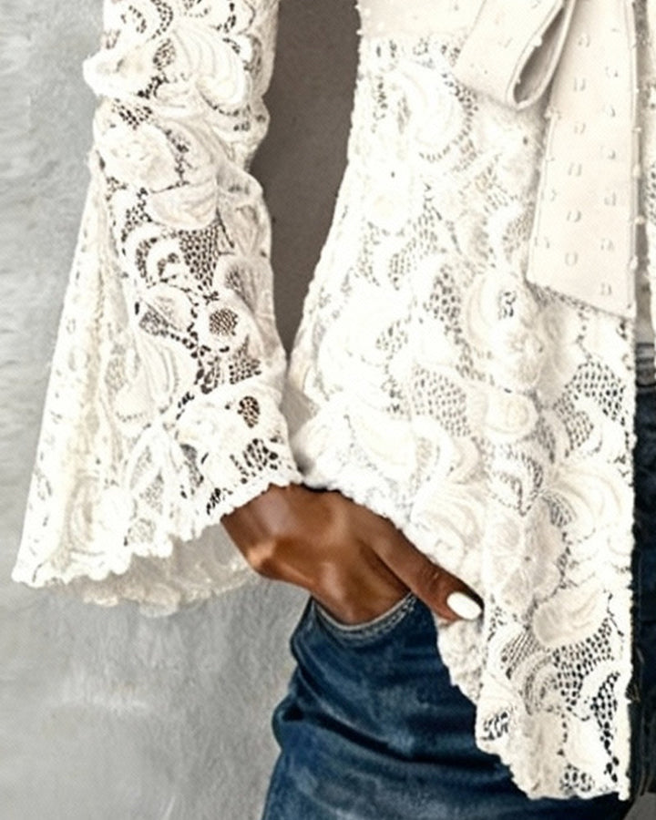 Liora™ | Women’s Solid Color Blouse with Bell Sleeves and V-Neck