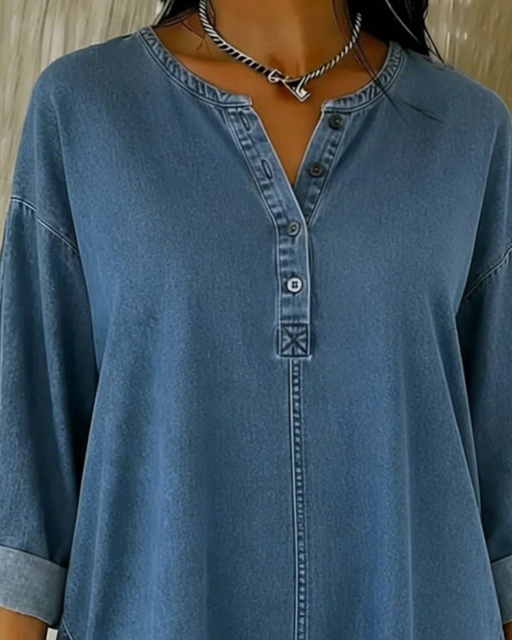 Wren™ | Women’s Button-Down V-Neck Denim Top