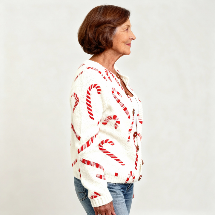 DEIRDRE| FESTIVE CANDY CARDIGAN