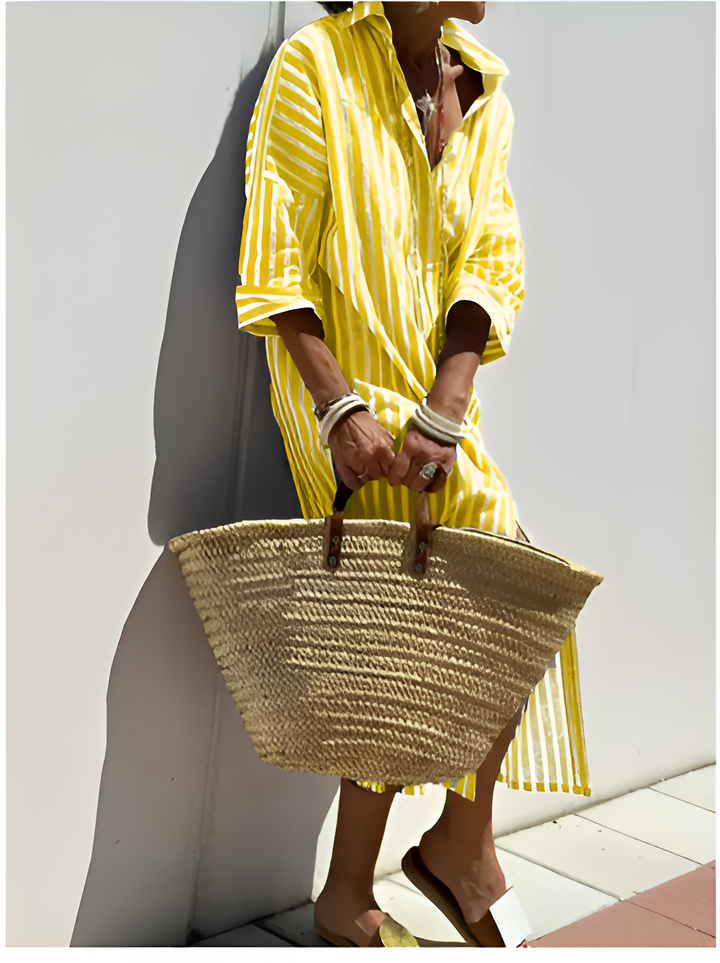 Grace | Elegant Striped Shirt Dress