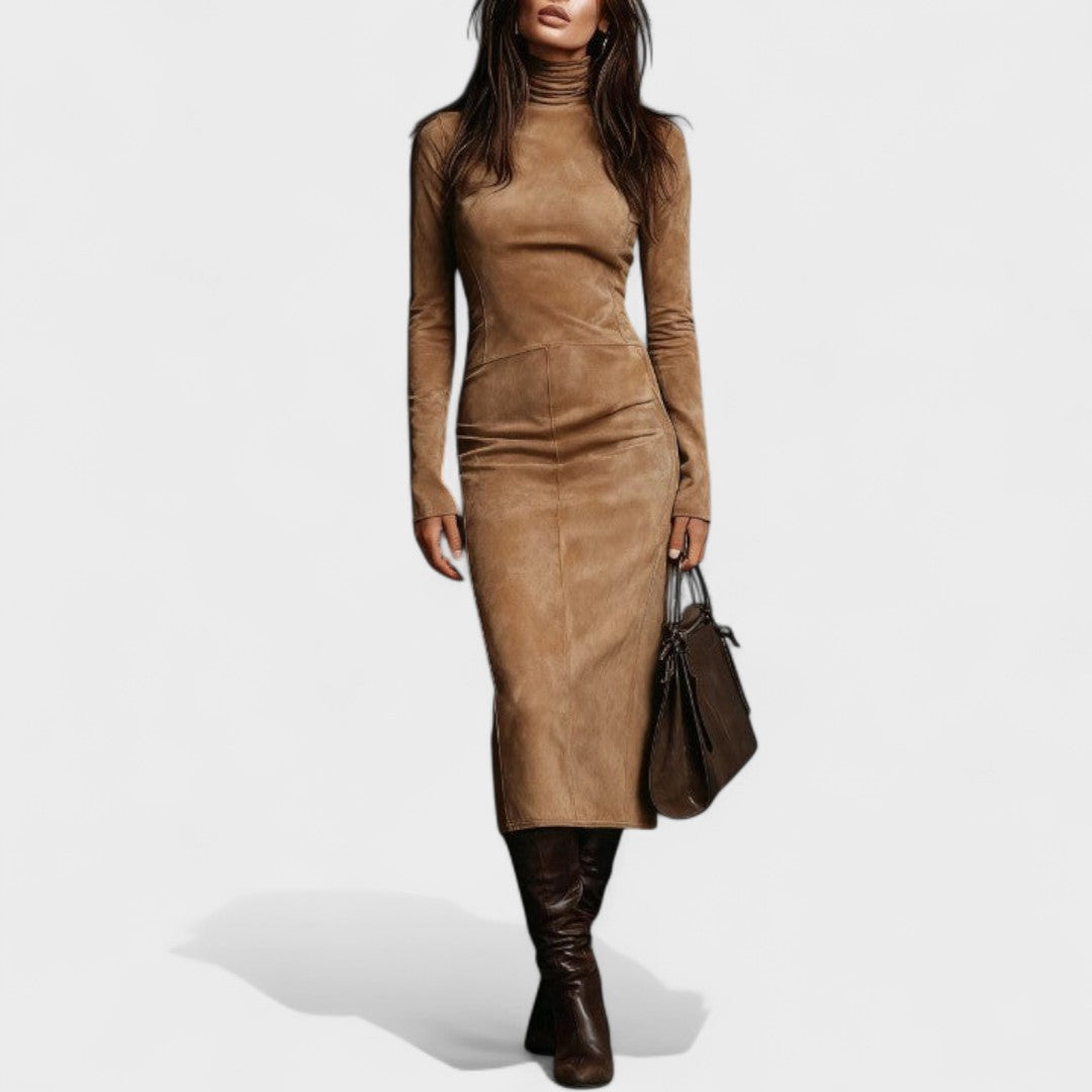 ESTHER | ELEGANT SUEDE-STYLE DRESS